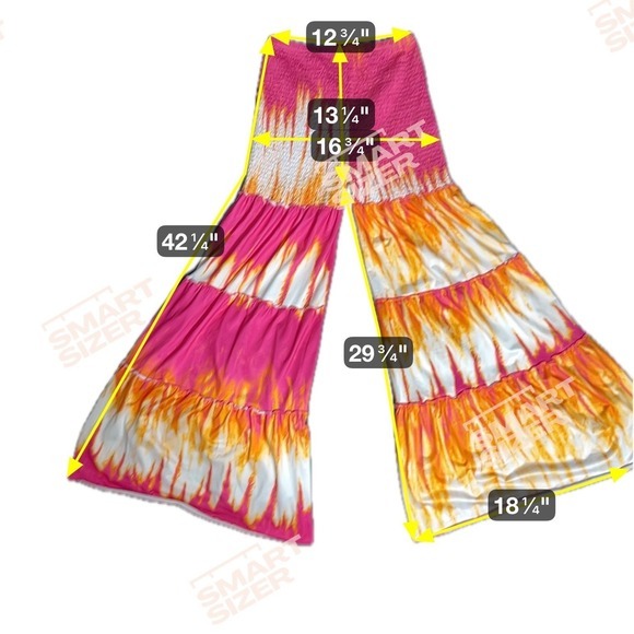 Unbranded Women Medium Tie Dye Palazzo Pants Boho Festival Wide Leg Smock Waist - Picture 6 of 7